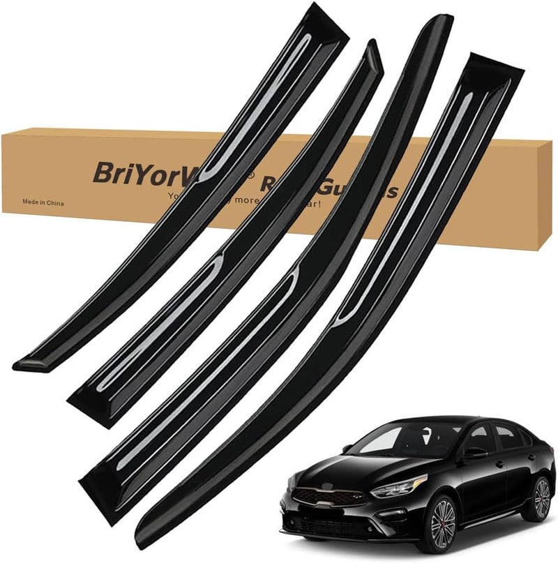 BriYorWay Vent Shades Rain Guards for Kia Forte 2019 2020 2021 2022 2023 Accessories, for Kia Forte Window Deflectors Window Visors - Image 1